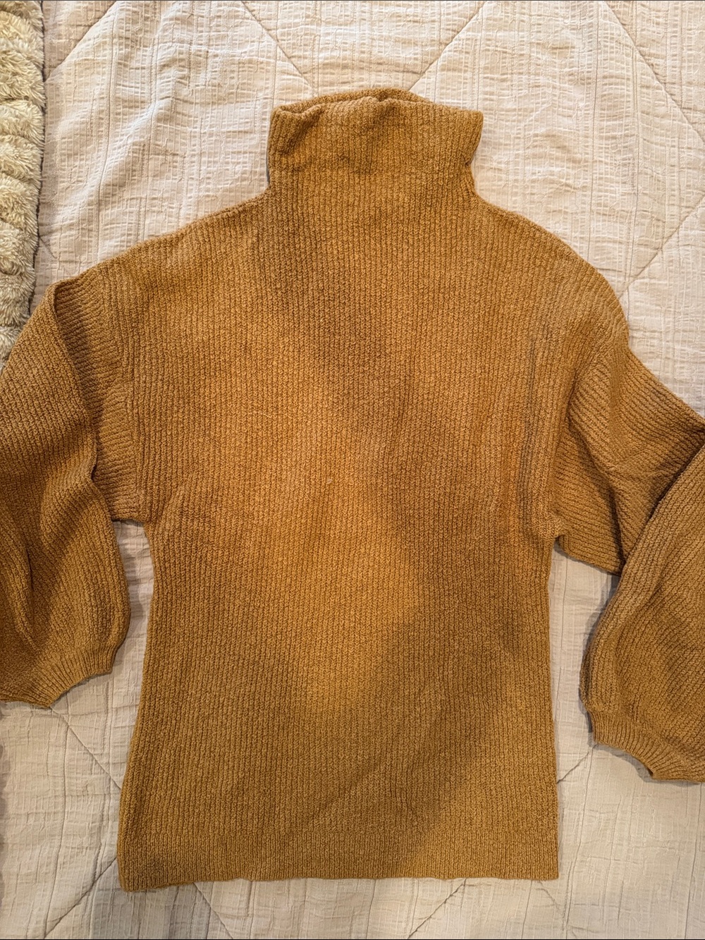 bp Mustard Ribbed Turtleneck Sweater